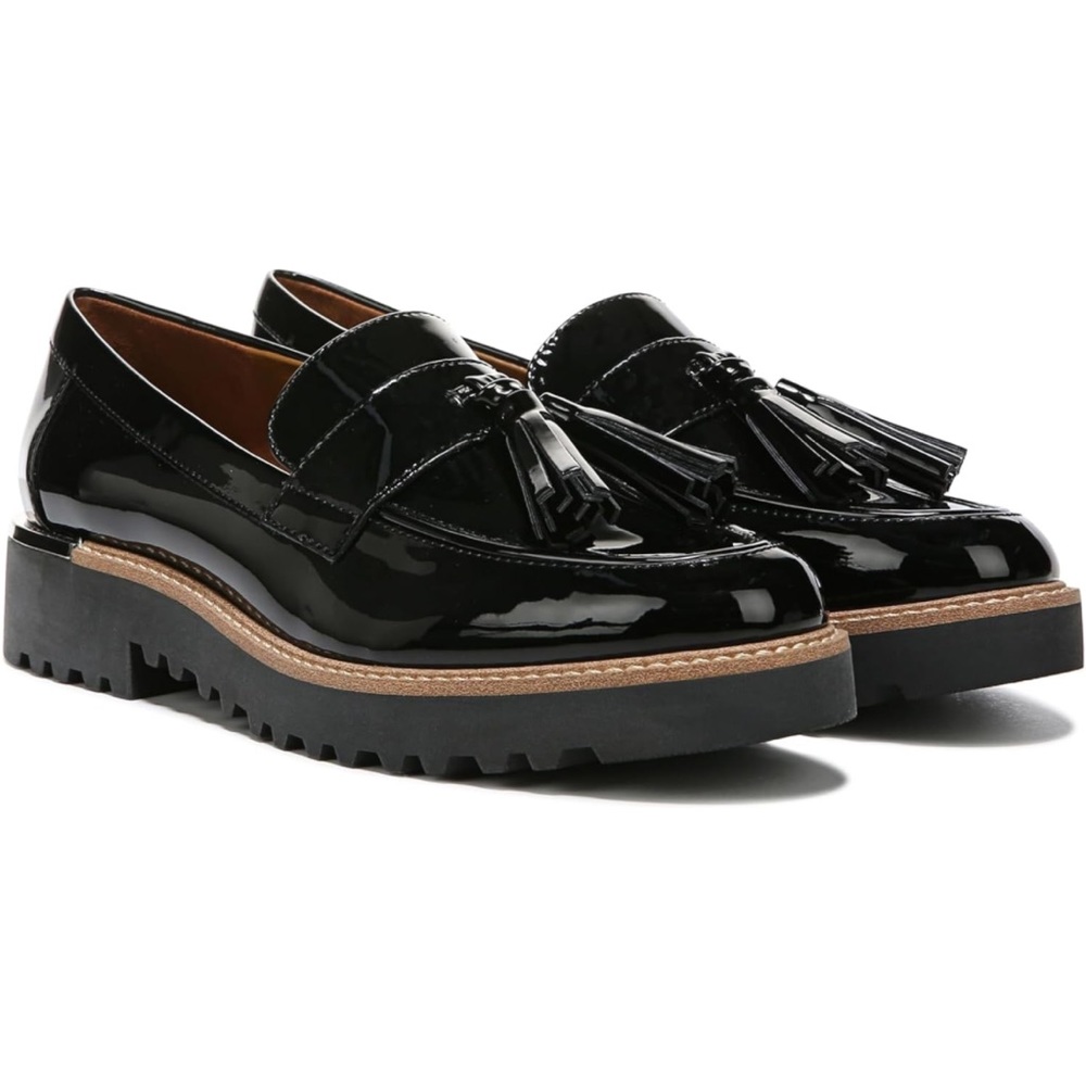 Brand new, black patent Franco Sarto loafers!